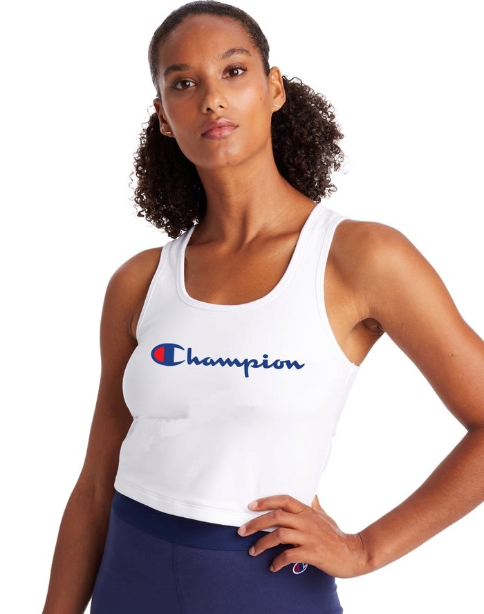 Champion Authentic Crop Script Logo T-shirt Dam Vita | 1956843-NC