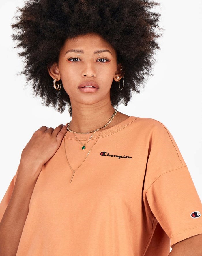 Champion Back Sunrise Print T-shirt Dam Orange | 3517628-XJ