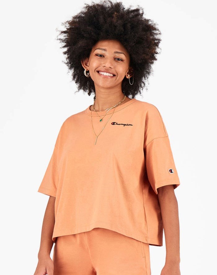 Champion Back Sunrise Print T-shirt Dam Orange | 3517628-XJ