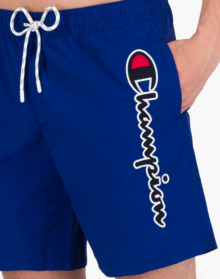 Champion Board Vertical Script Logo Shorts Herr Blå | 8709531-MI