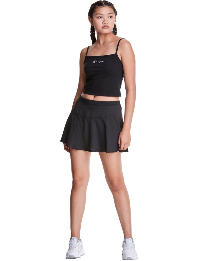 Champion Cropped Cami T-shirt Dam Svarta | 0412973-UG