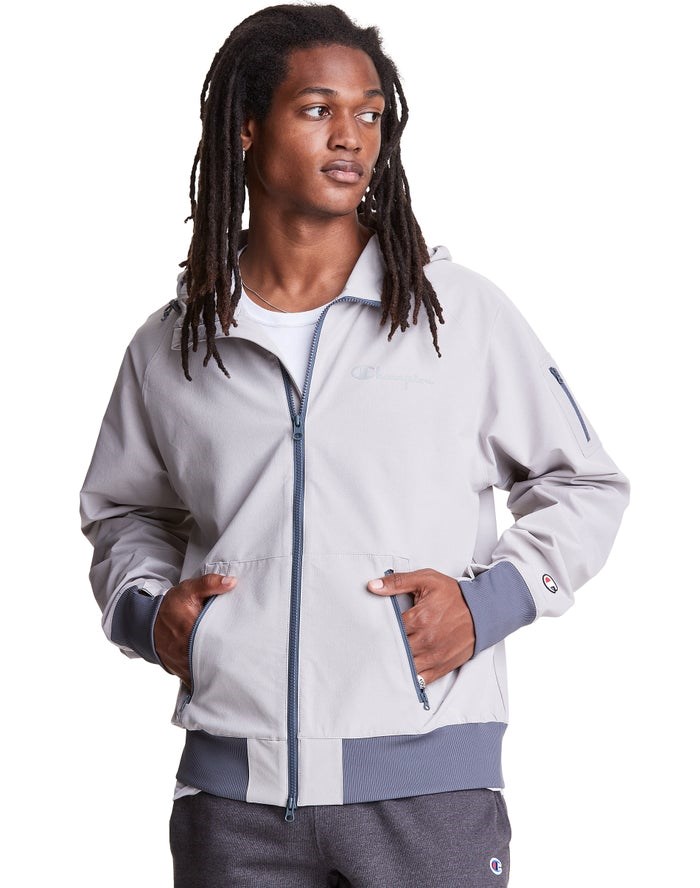 Champion Defender Series Full Zip Hoodie Herr Grå | 2083169-GR