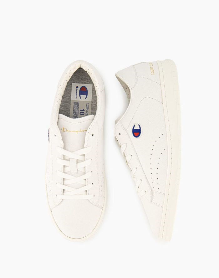 Champion Embossed Script Logo Läder Sneakers Herr Vita | 7203416-WN