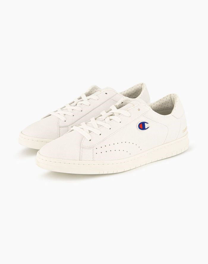 Champion Embossed Script Logo Läder Sneakers Herr Vita | 7203416-WN