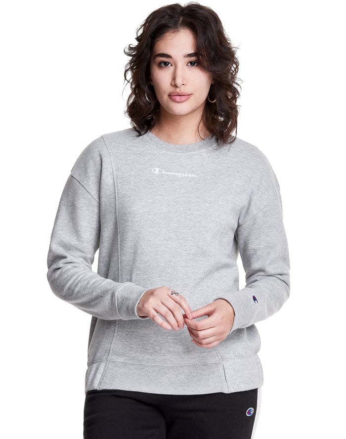 Champion Fleece Crew Tröjor Dam Grå | 0314756-BC