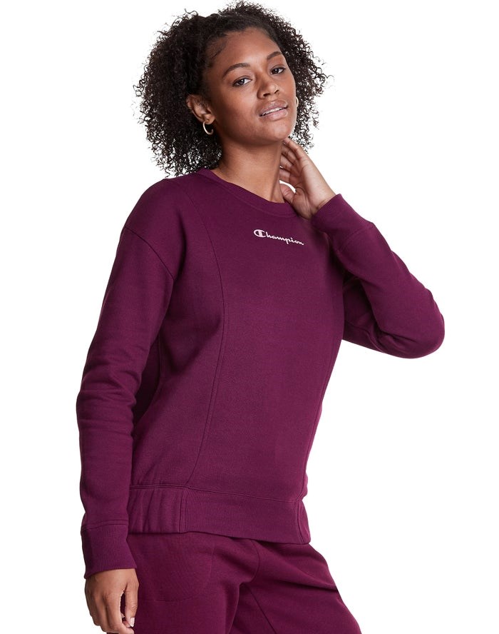 Champion Fleece Crew Tröjor Dam Mörklila | 4351687-ND