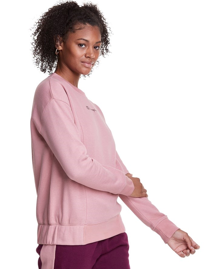 Champion Fleece Crew Tröjor Dam Rosa | 1034529-YI