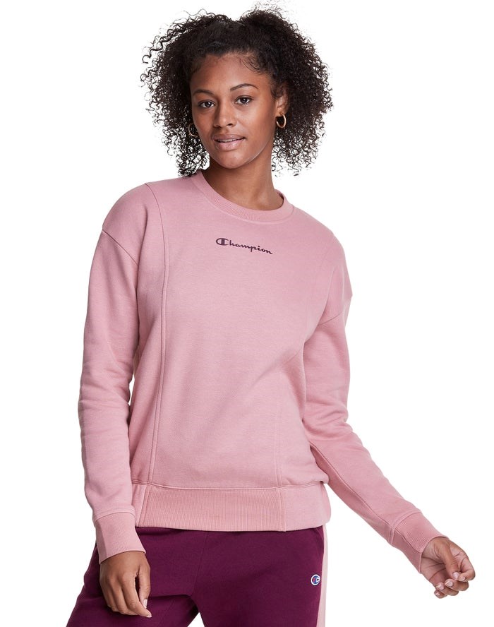 Champion Fleece Crew Tröjor Dam Rosa | 1034529-YI