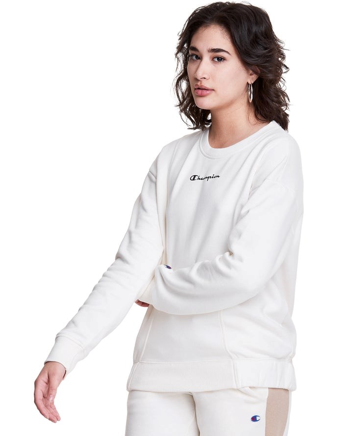 Champion Fleece Crew Tröjor Dam Vita | 4136958-VN