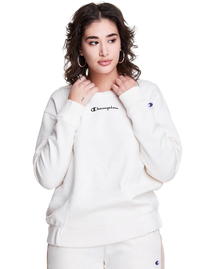 Champion Fleece Crew Tröjor Dam Vita | 4136958-VN