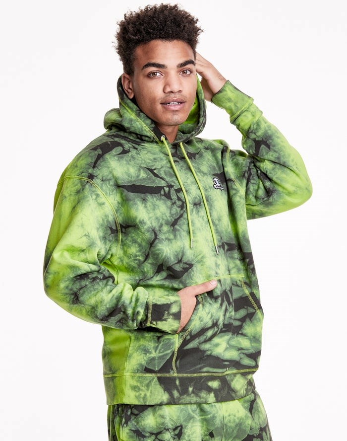 Champion Galaxy Dye Embroidered C & Script Applique Hoodie Herr Gröna Svarta | 2346081-GS