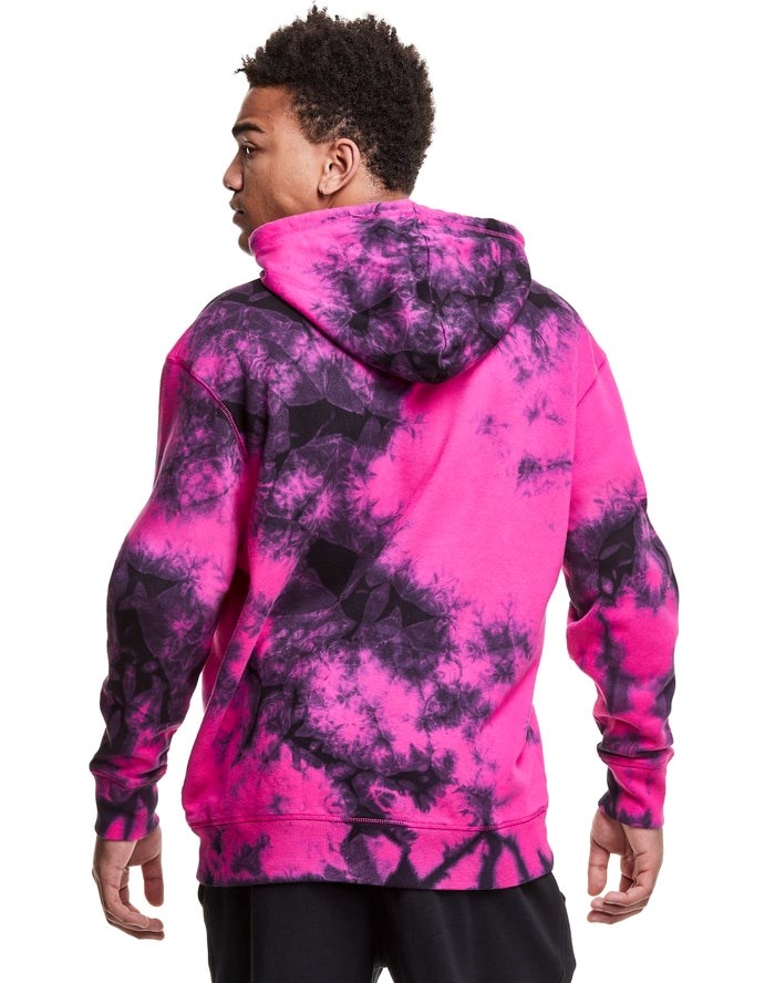 Champion Galaxy Dye Embroidered C & Script Applique Hoodie Herr Rosa Svarta | 5296403-WO