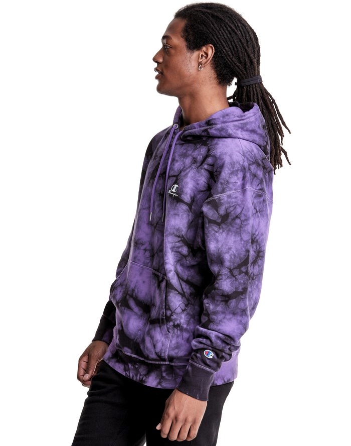 Champion Galaxy Dye Embroidered C & Script Applique Hoodie Herr Lila Svarta | 5792684-UE