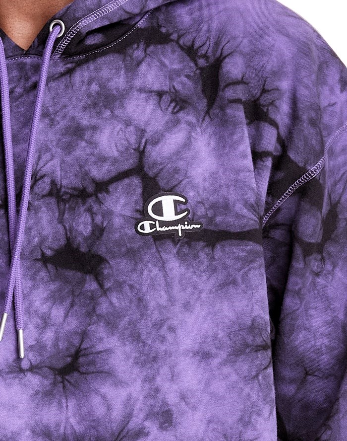 Champion Galaxy Dye Embroidered C & Script Applique Hoodie Herr Lila Svarta | 5792684-UE