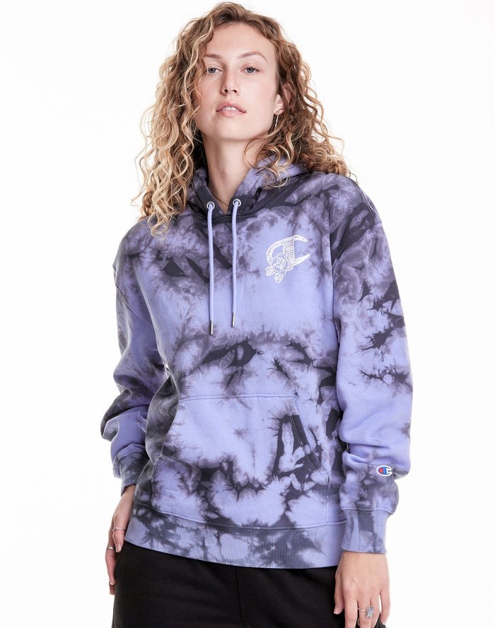 Champion Galaxy Dye Hoodie Dam Blå Svarta | 5243917-BW