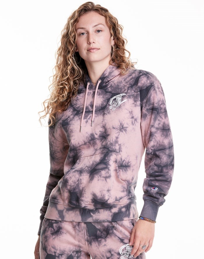 Champion Galaxy Dye Hoodie Dam Rosa Svarta | 7839520-GQ