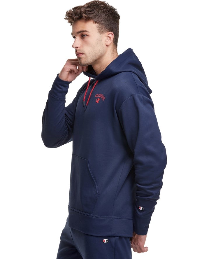 Champion Game Day Block Arch Logo Hoodie Herr Marinblå | 5182670-LY