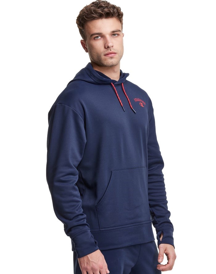 Champion Game Day Block Arch Logo Hoodie Herr Marinblå | 5182670-LY