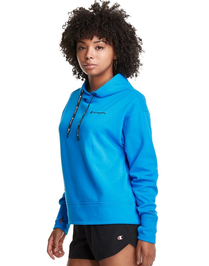 Champion Game Day Script Logo Hoodie Dam Blå | 8710423-GE