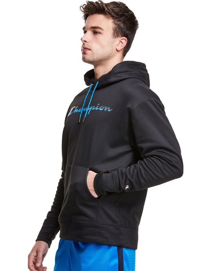 Champion Game Day Script Logo Hoodie Herr Svarta | 2394051-PB