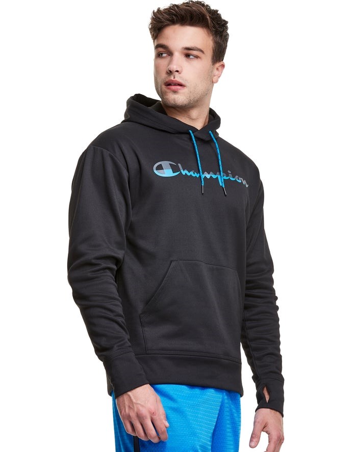 Champion Game Day Script Logo Hoodie Herr Svarta | 2394051-PB