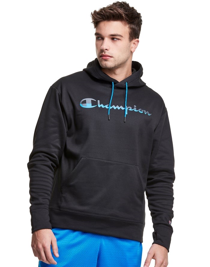 Champion Game Day Script Logo Hoodie Herr Svarta | 2394051-PB