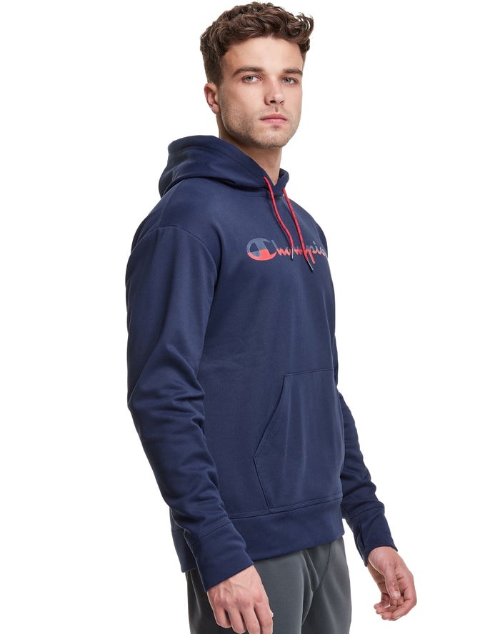 Champion Game Day Script Logo Hoodie Herr Marinblå | 4328509-WT