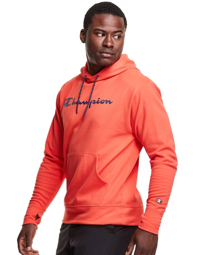 Champion Game Day Script Logo Hoodie Herr Orange | 7950342-GI