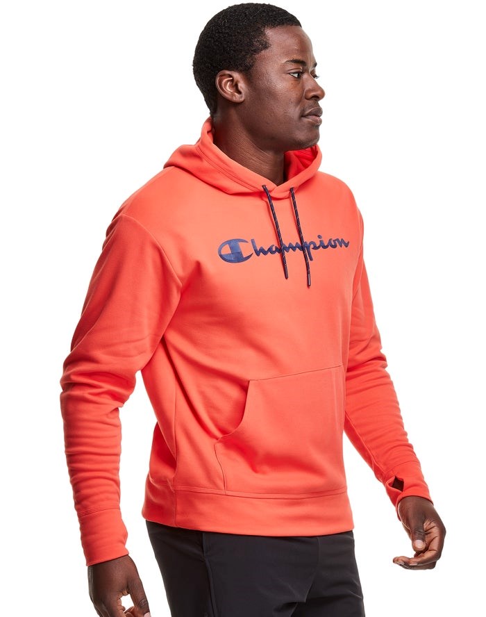 Champion Game Day Script Logo Hoodie Herr Orange | 7950342-GI