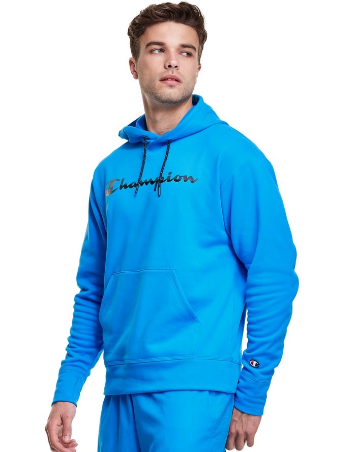 Champion Game Day Script Logo Hoodie Herr Blå | 9372650-DC