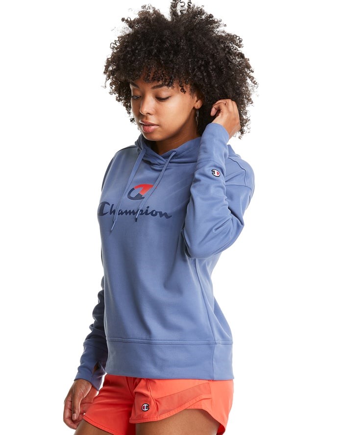 Champion Game Day Split Logo Hoodie Dam Blå | 5834016-ZT