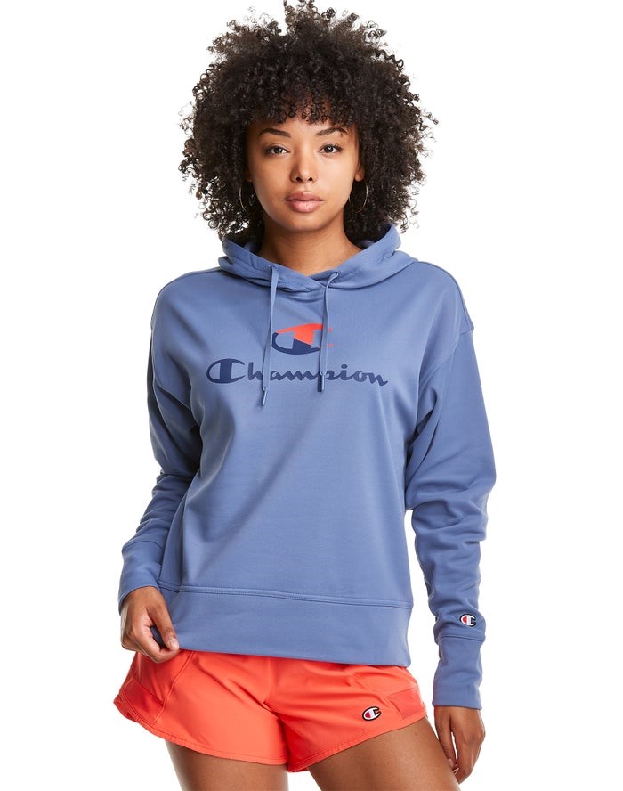 Champion Game Day Split Logo Hoodie Dam Blå | 5834016-ZT