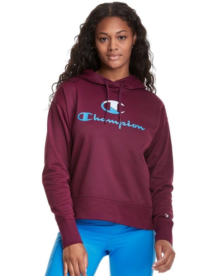 Champion Game Day Split Logo Hoodie Dam Mörklila | 9215870-OQ