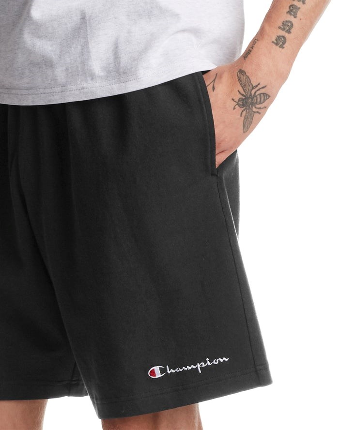 Champion Heavyweight Jersey Script Logo Shorts Herr Svarta | 2837096-NA