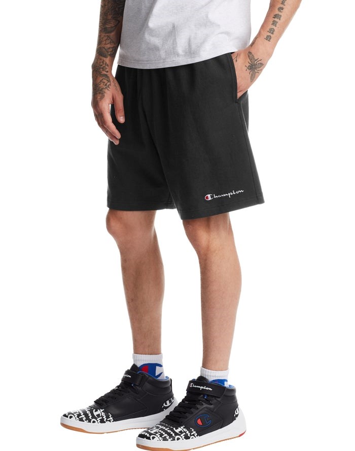 Champion Heavyweight Jersey Script Logo Shorts Herr Svarta | 2837096-NA