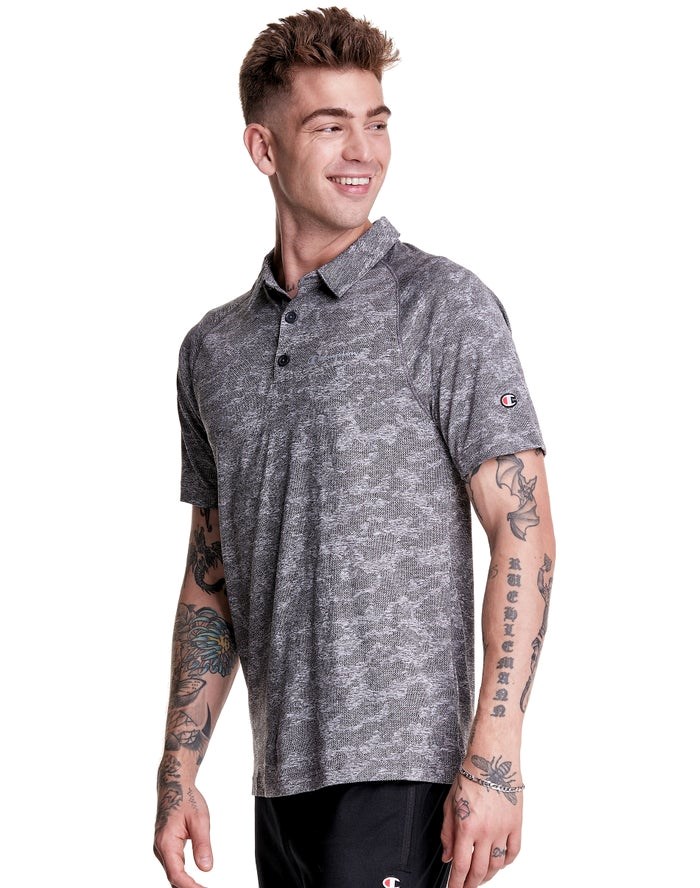 Champion Jacquard Sport Polo T-shirt Herr Grå | 1459370-VZ