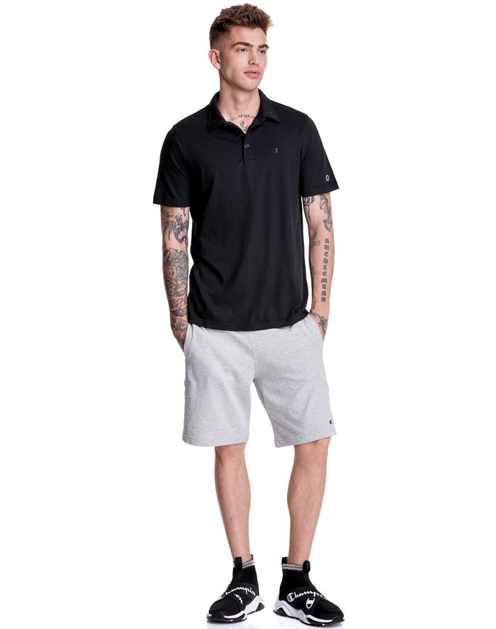 Champion Jersey Polo T-shirt Herr Svarta | 4657023-AK