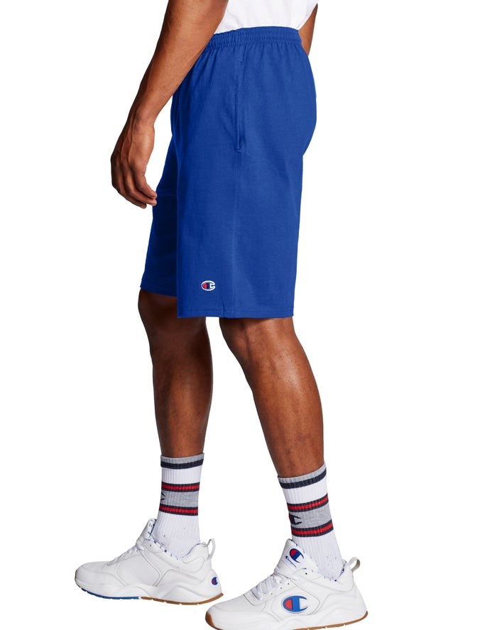 Champion Klassiska Bomull Jersey Shorts Herr Blå | 1846057-VI