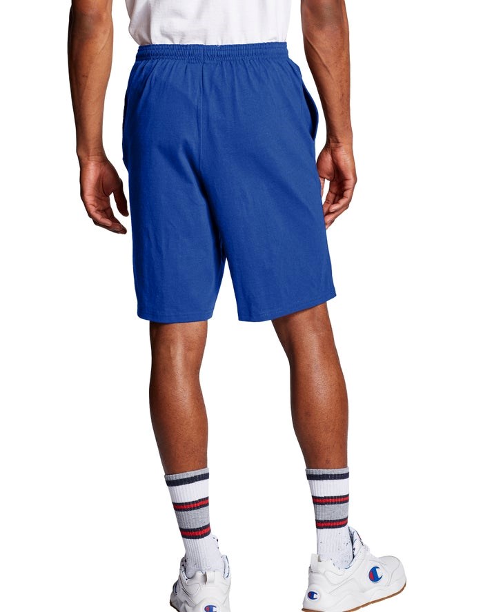 Champion Klassiska Bomull Jersey Shorts Herr Blå | 1846057-VI