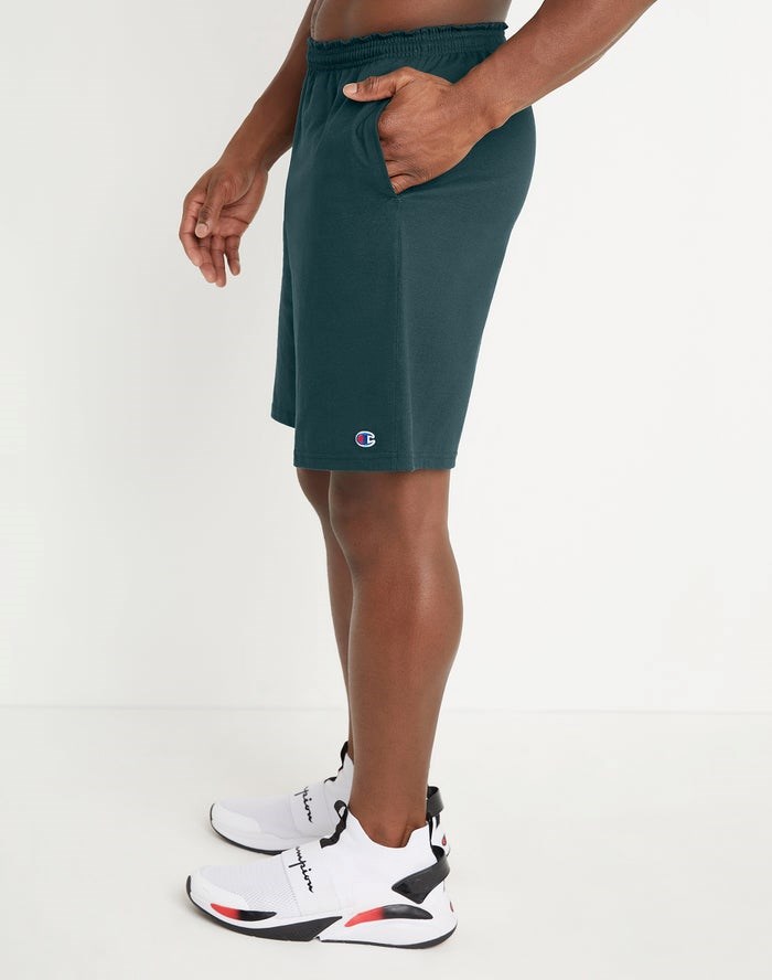 Champion Klassiska Bomull Jersey Shorts Herr Mörkgröna | 5087914-FR