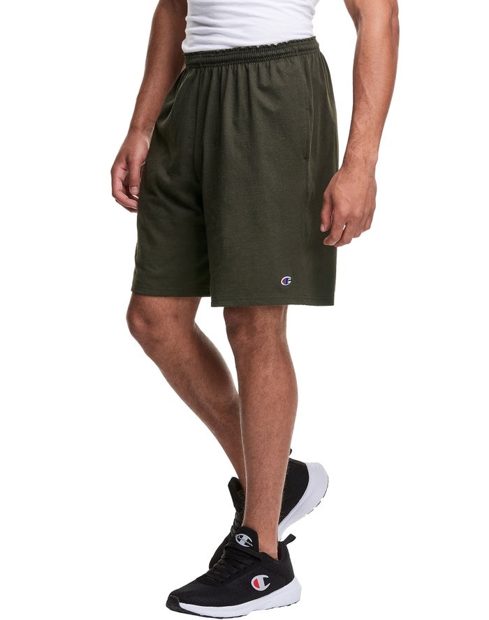 Champion Klassiska Bomull Jersey Shorts Herr Olivgröna | 5291408-ZG