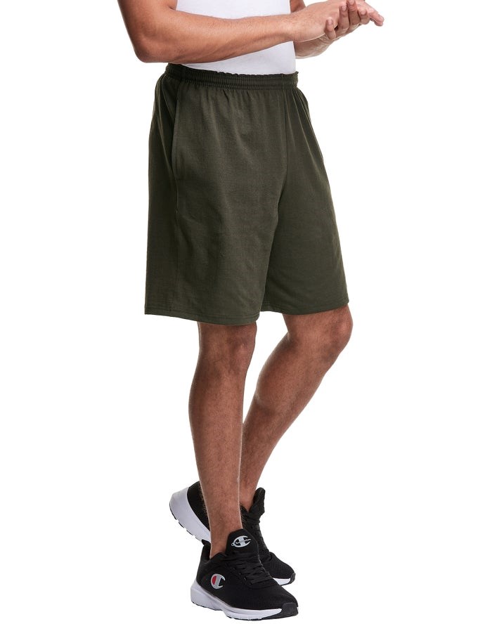 Champion Klassiska Bomull Jersey Shorts Herr Olivgröna | 5291408-ZG