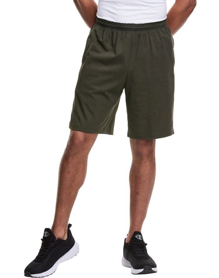 Champion Klassiska Bomull Jersey Shorts Herr Olivgröna | 5291408-ZG