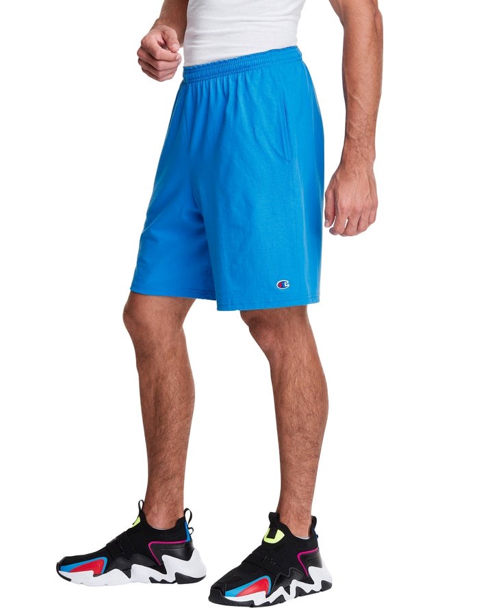 Champion Klassiska Bomull Jersey Shorts Herr Blå | 6291450-CH