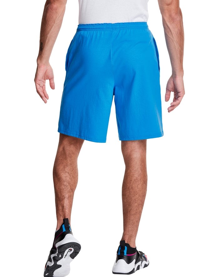 Champion Klassiska Bomull Jersey Shorts Herr Blå | 6291450-CH