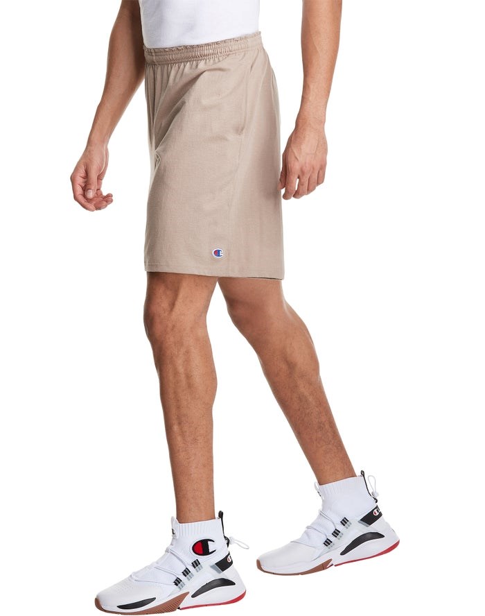 Champion Klassiska Bomull Jersey Shorts Herr Khaki | 6735802-NA