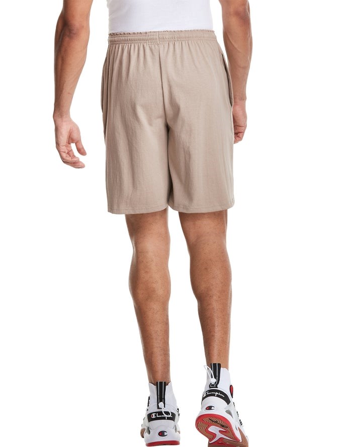 Champion Klassiska Bomull Jersey Shorts Herr Khaki | 6735802-NA