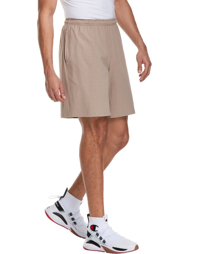 Champion Klassiska Bomull Jersey Shorts Herr Khaki | 6735802-NA