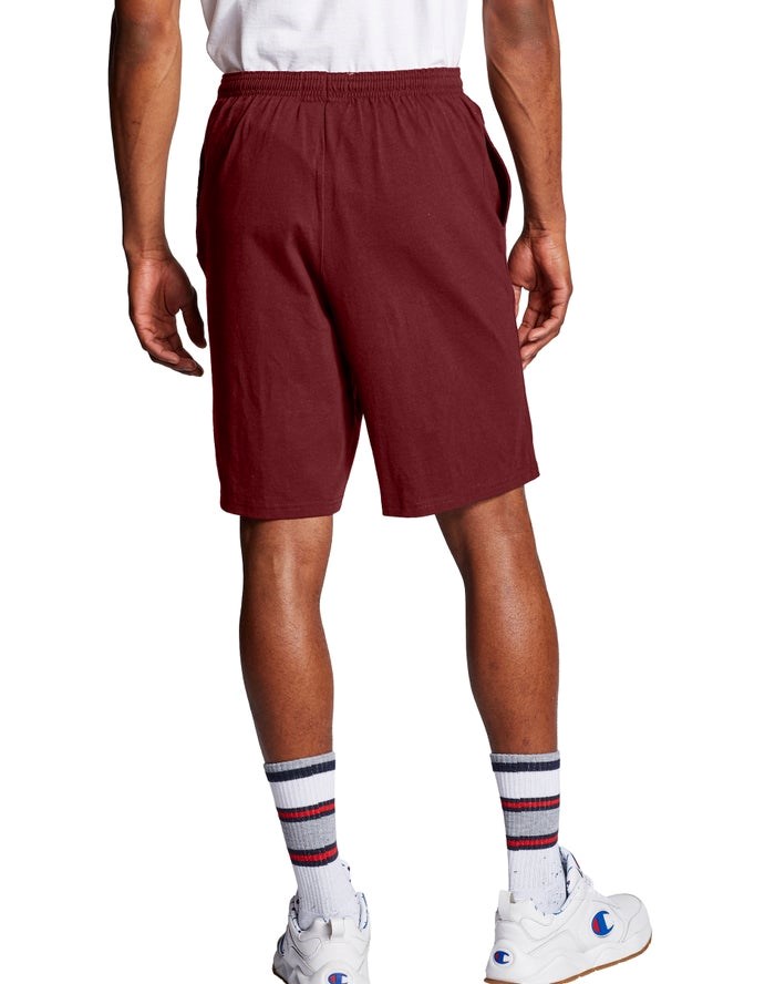 Champion Klassiska Bomull Jersey Shorts Herr Mörkröda | 7628145-KO