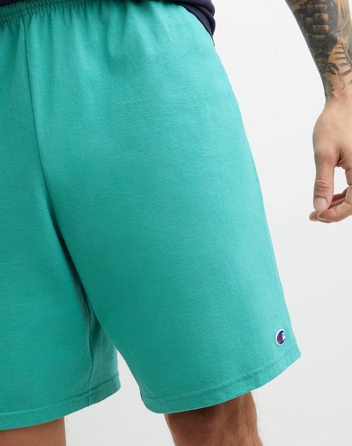 Champion Klassiska Bomull Jersey Shorts Herr Turkos | 8204793-WO